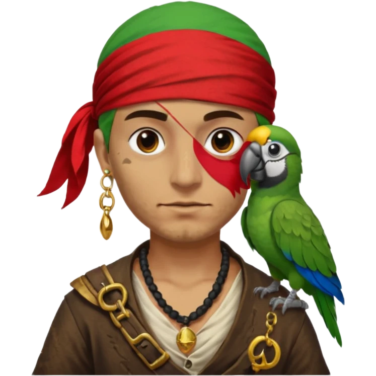 pirate and parrot emoji
