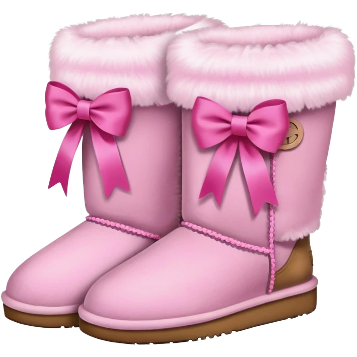 Uggs with pink ribbon on it emoji