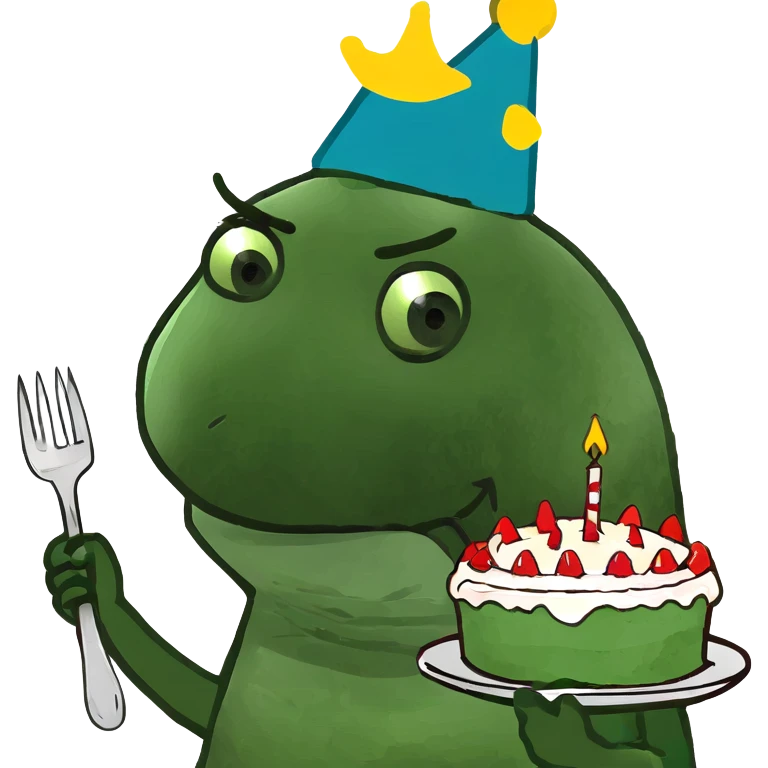 Girl eating cake emoji