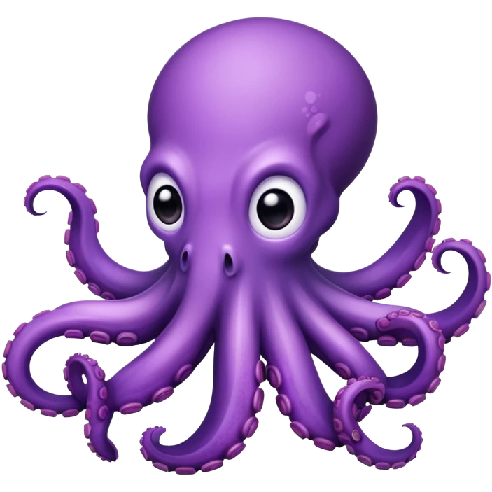 cute purple octopus with eight tentacles emoji