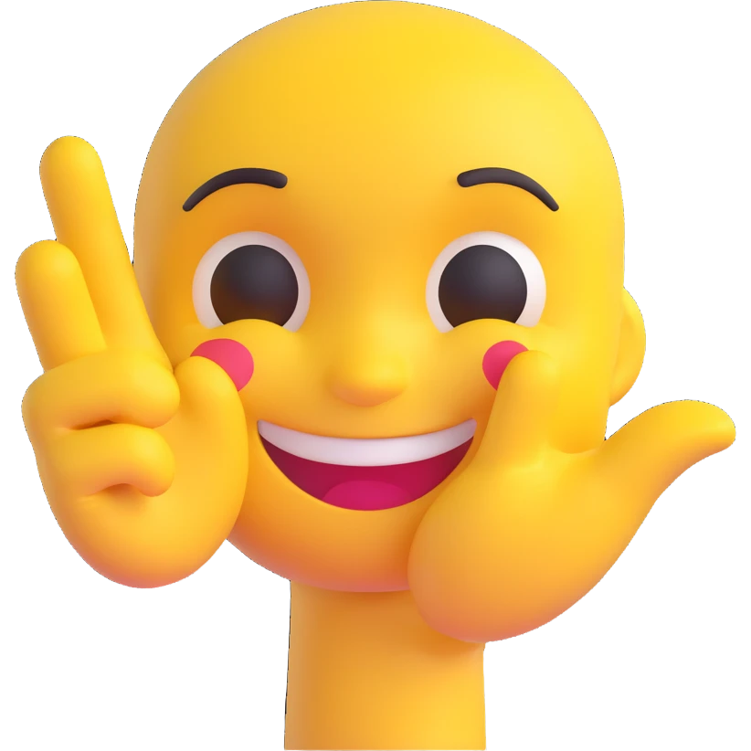 yellow emoji face with cheeky grin right hand making L on forehead playful loser sign emoji