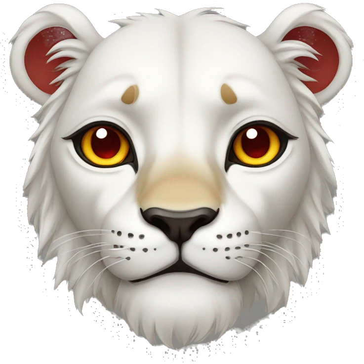 Lion blanc avec des yeux rouges  emoji