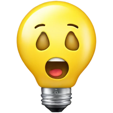 A yellow bulb smiling emoji