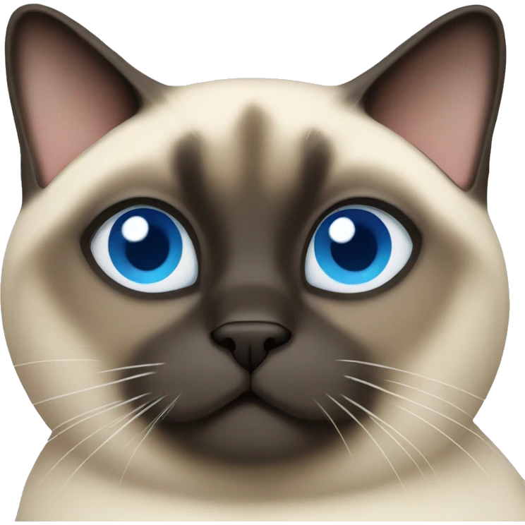 Fat Siamese cat blue eyes emoji