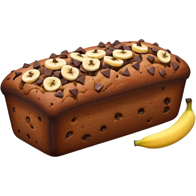 Chocolate junk banana bread loaf emoji