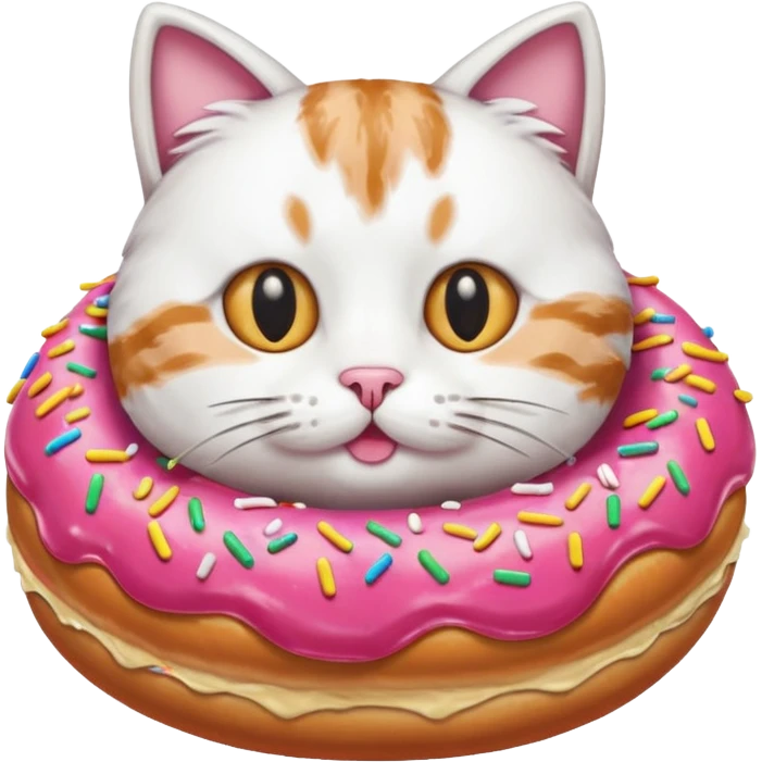 Cat eating a donut emoji