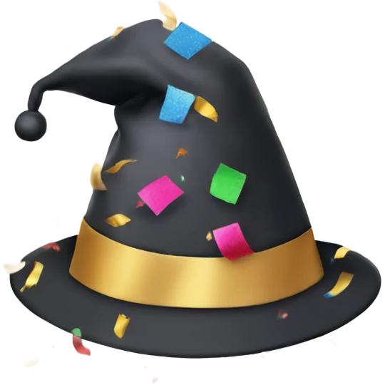 New year hat with confetti emoji