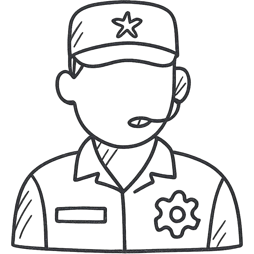 A technician in military uniform emoji