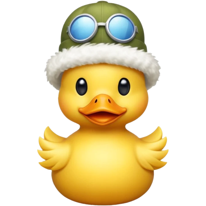 Duck with propeller hat emoji