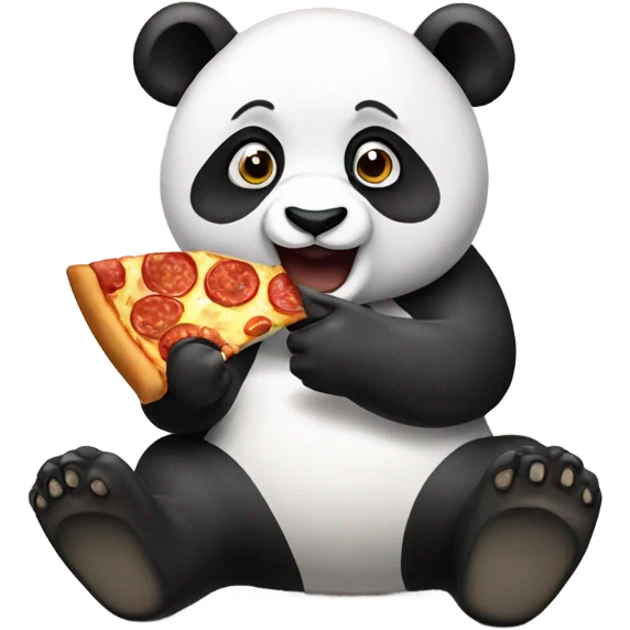 panda eating pizza emoji