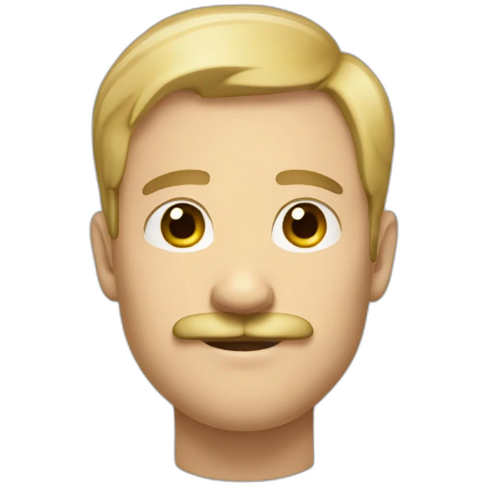 thirty years old tall short blond man with moustache emoji