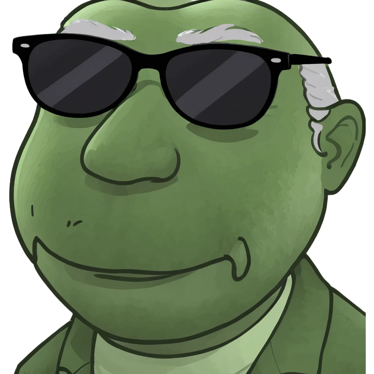 grandpa with black sunglasses on holding the sunglasses  emoji