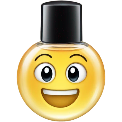 smiling perfume face with black cap emoji