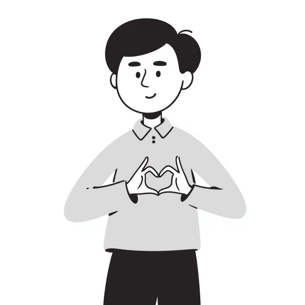 korean finger heart gesture emoji