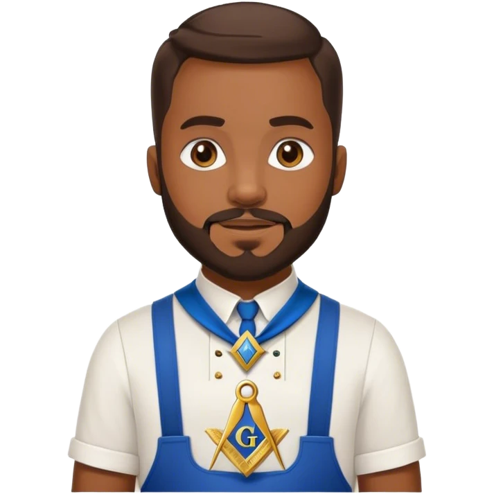 african american male with a beard wearing a masonic collar and apron emoji