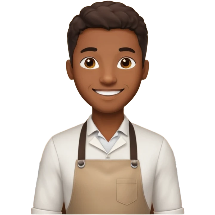black man Café Barista emoji