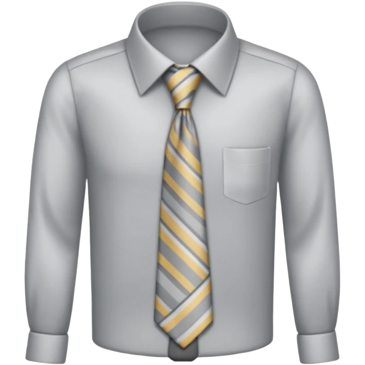 white shirt & grey tie (without face, just clothes, zoomed. in) emoji