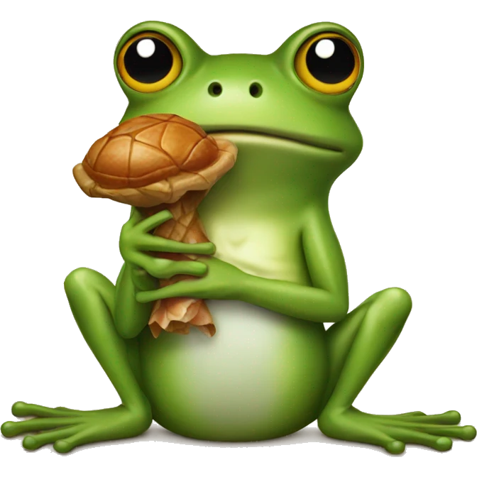 Frog holding a turkey leg emoji