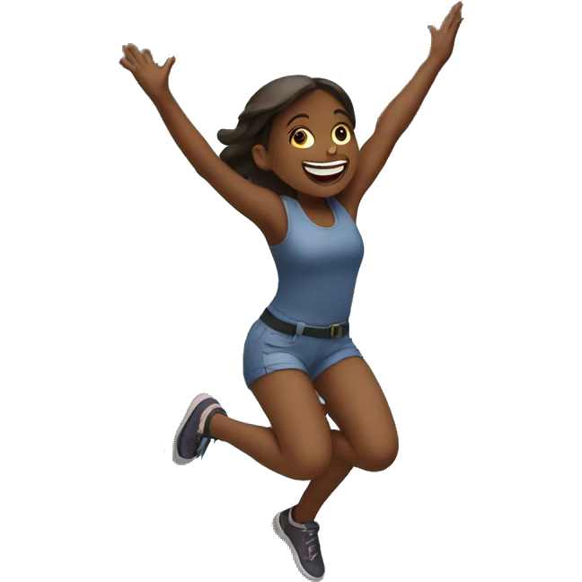 Girl jumping off cliff emoji