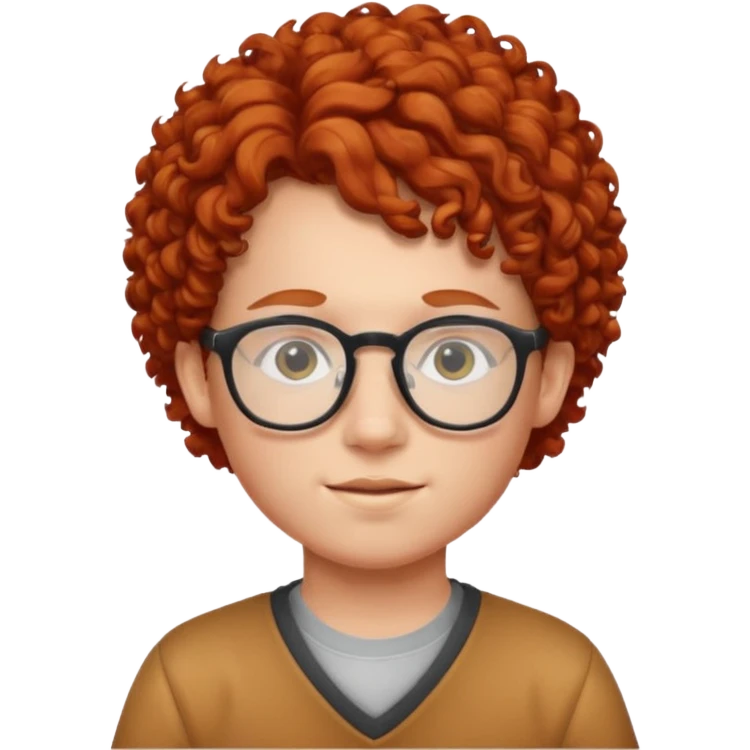 red curly haired kid with glasses emoji