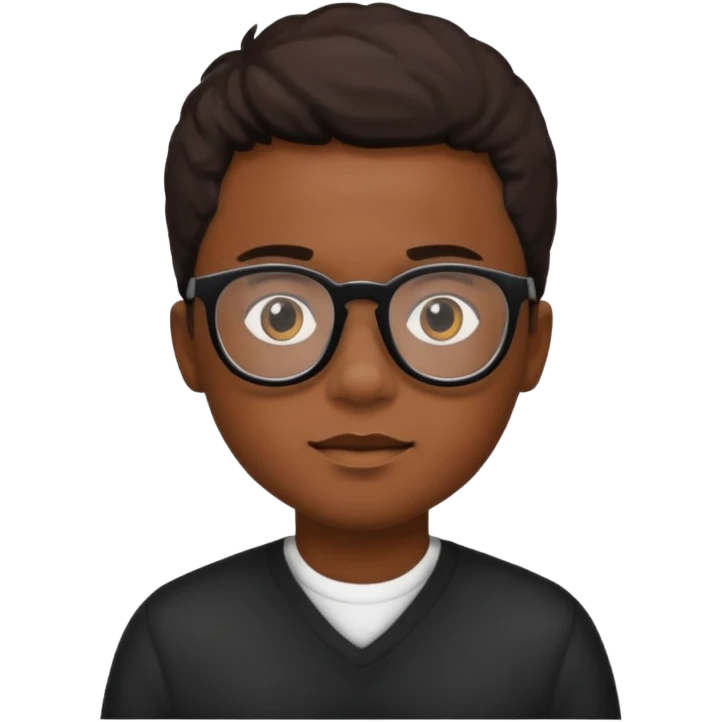 Black boy. Black glasses emoji