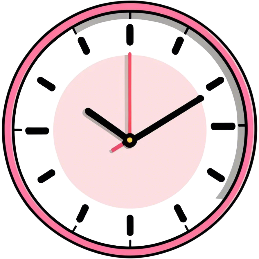 pink stripe clock emoji