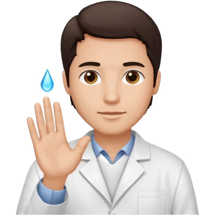 Radiografía de mano sostenida por un hombre con bata blanca  piel clara cabello café obscuro emoji