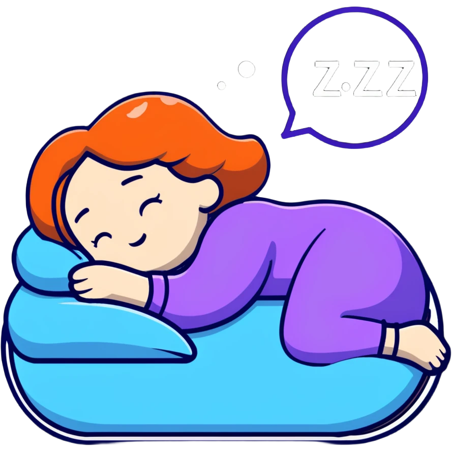 girl sleeping with zzz bubble and snoring emoji