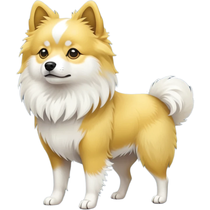 Yellow and white Chinese native dog emoji