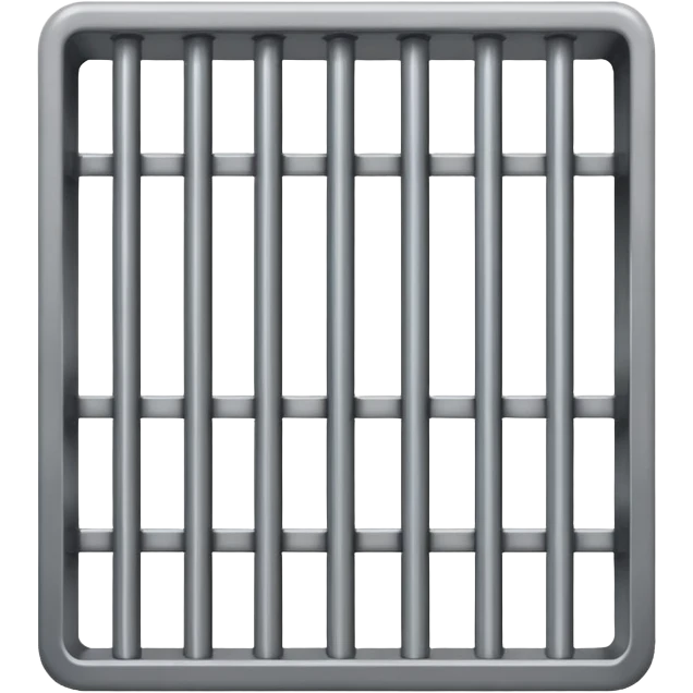 If there was a jail cell emoji in iOS, how would you design and iOS style emoji. Create an jail cell emoji with no prisoner. (Not a cage must be single 4 rods facing to front view point) emoji