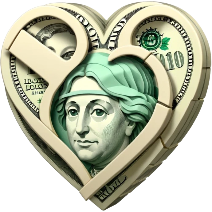 pazzle heart dollars emoji