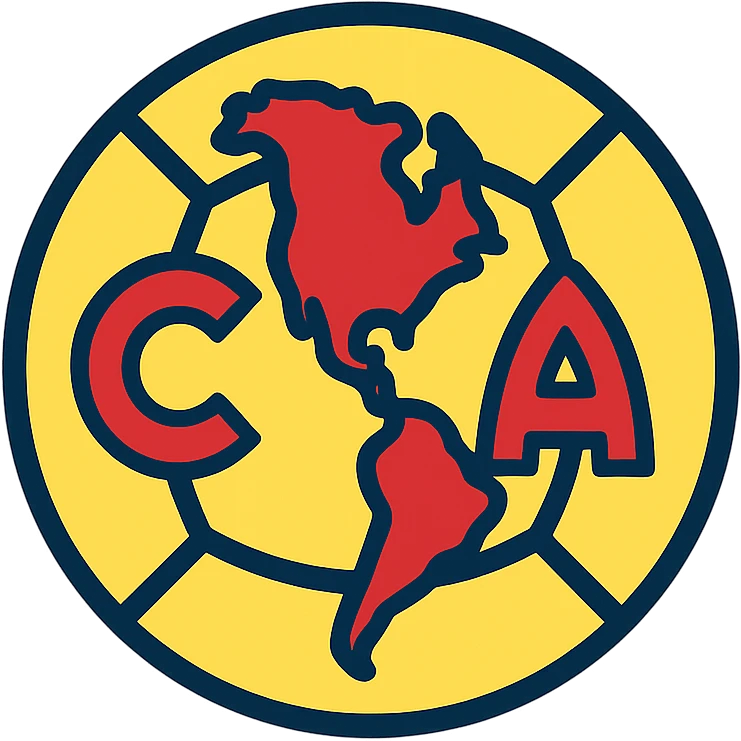 minimalist icon of a soccer ball with the map of the Americas, Club América colors emoji