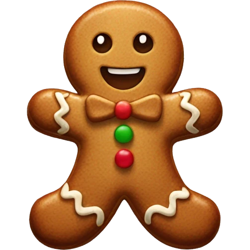 gingerbread man in emoji style emoji