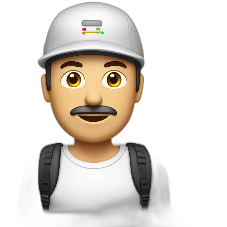 hombre piel blanca gorra muy gordo bermudas en bicicleta emoji