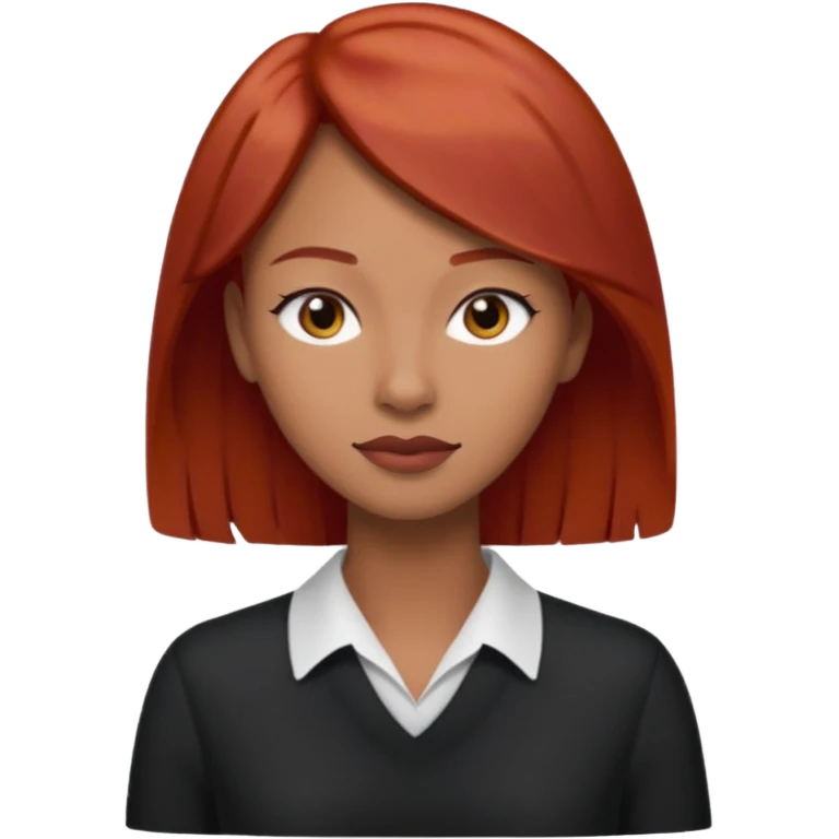 Mujer flaca con cabello mediano color rojo color de piel media, hombre de color medio moreno con cabello color negro, flaco emoji