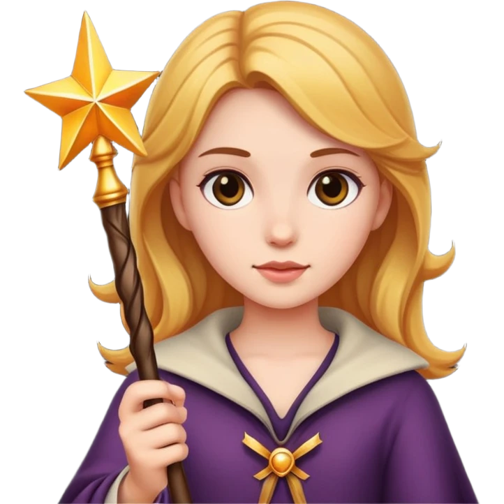 A girl holding a wand  emoji