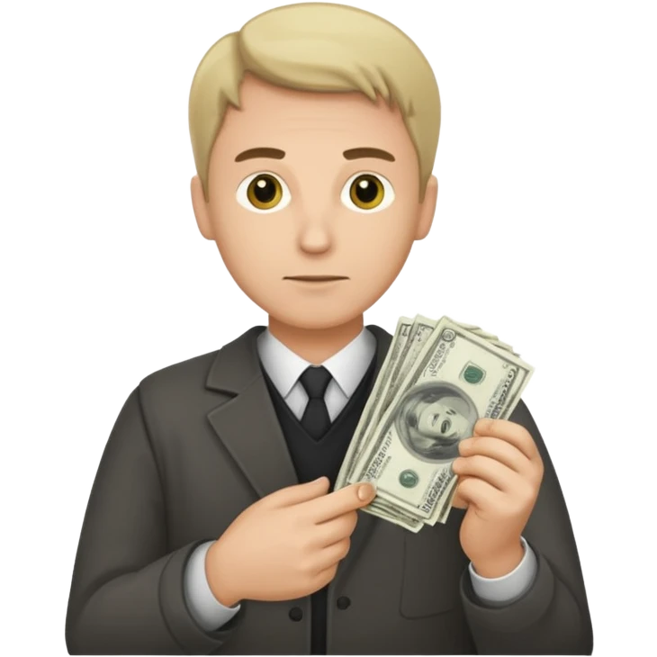 rich guy with money in hand emoji