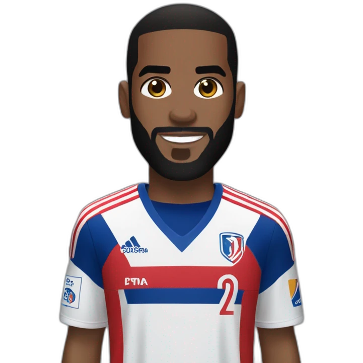 Alexandre lacazette wearing the olympique lyonnais jersey emoji
