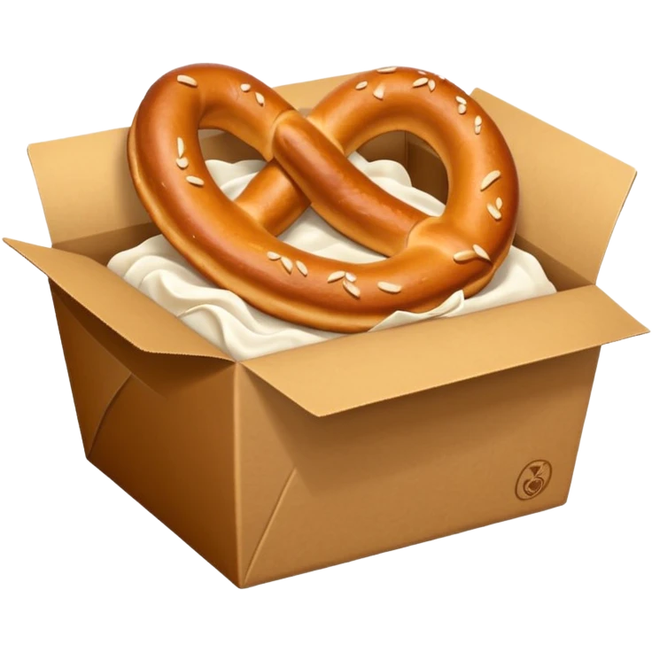 Pretzel on food paper box emoji