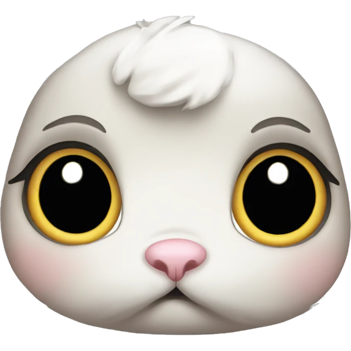  baby rabbit sad big eyes with a head bow emoji