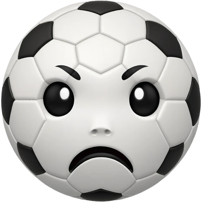 Unamused soccer ball face  emoji
