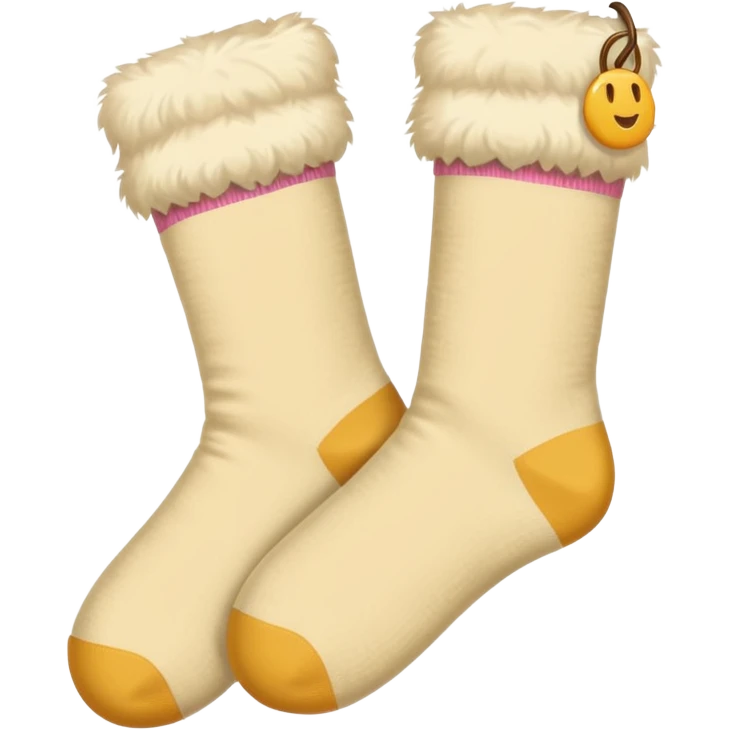 Beige fluffy socks emoji