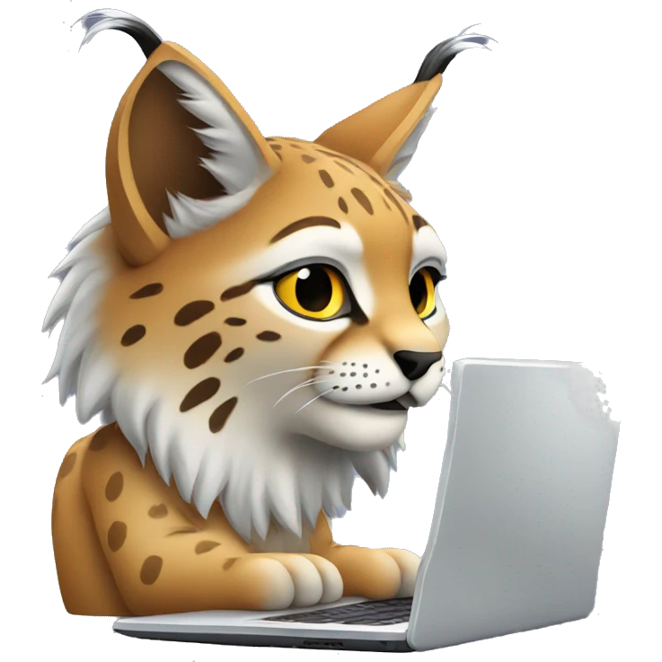 A lynx with a laptop emoji