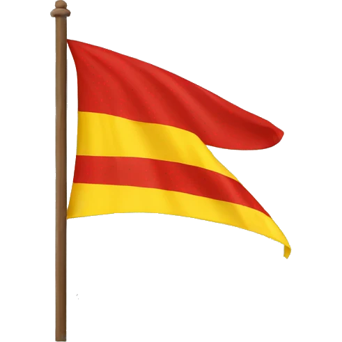 Yellow and red flag emoji