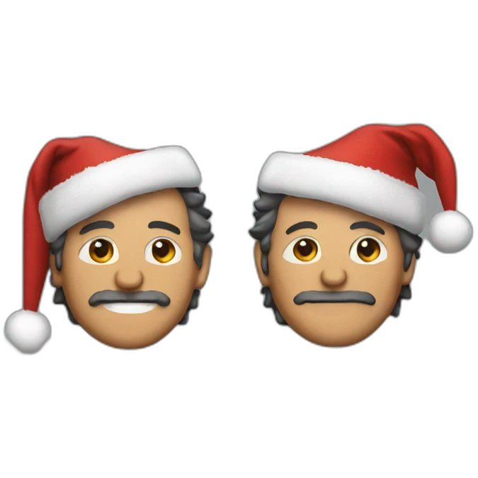 bruce springsteen with a christmas hat emoji