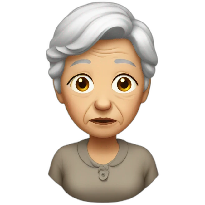 sad grandma emoji