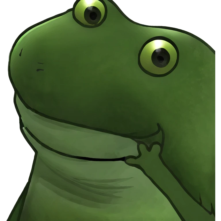 frog meme character sitting and smiling emoji