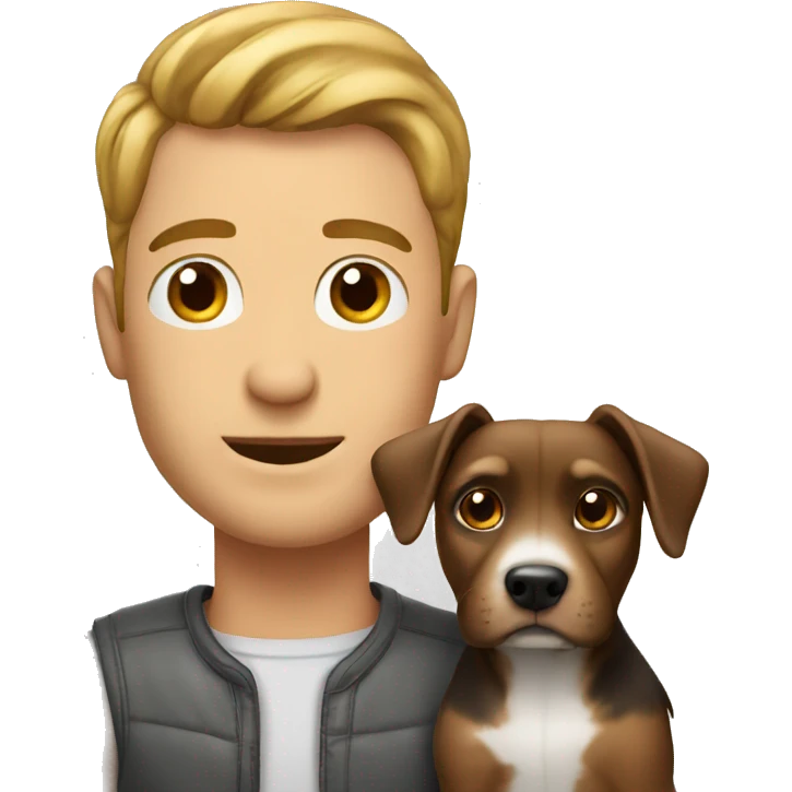 Man with little dog emoji