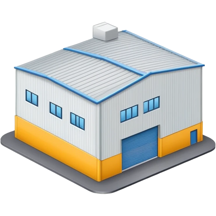 simple warehouse building representing a Versandzentrum shipping center emoji