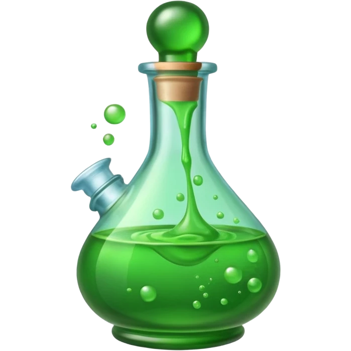 Glass potion bottle with green liquid emoji